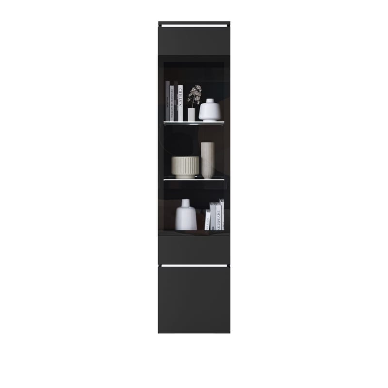 vitriinikaappi Korkea vitriinikaappi VERA TYYPPI 002 + LED musta, undefined