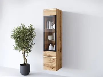 vitriinikaappi Korkea vitriinikaappi VERA TYYPPI 002 + LED ruskea - Säilytys - Kaappi - Vitriini