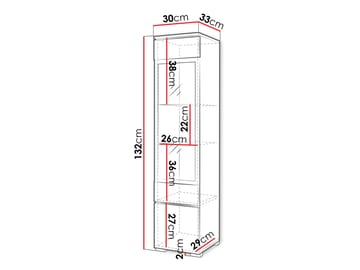 vitriinikaappi Korkea vitriinikaappi VERA TYYPPI 002 + LED ruskea - Säilytys - Kaappi - Vitriini
