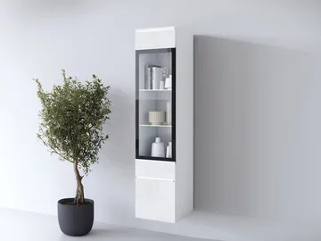vitriinikaappi Korkea vitriinikaappi VERA TYYPPI 002 + LED valkoinen - Säilytys - Kaappi - Vitriini