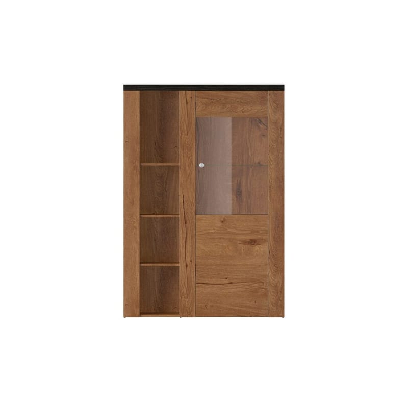 Vitriinikaappi Larona 1 ovi - Lefkas tammi, 145 cm - Säilytys - Kaappi - Vitriini