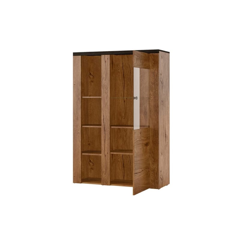 Vitriinikaappi Larona 1 ovi - Lefkas tammi, 145 cm - Säilytys - Kaappi - Vitriini