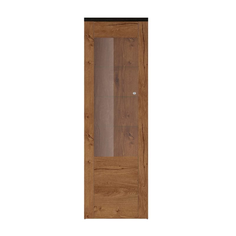 Vitriinikaappi Larona 1 ovi - Lefkas tammi, 206 cm - Säilytys - Kaappi - Vitriini