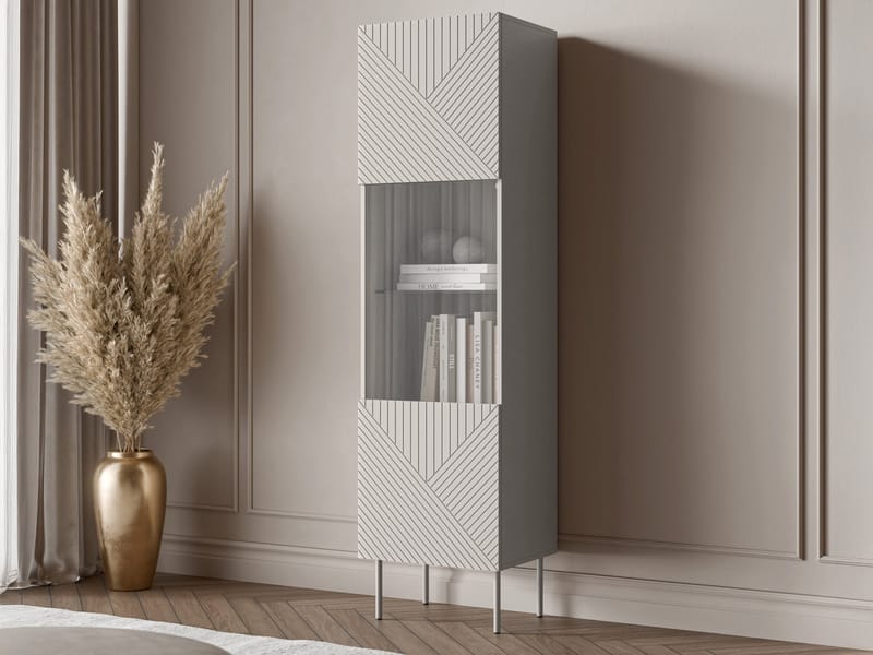 vitriinikaappi NO_BRAND ART DECO -vitriini beige - Säilytys - Kaappi - Vitriini