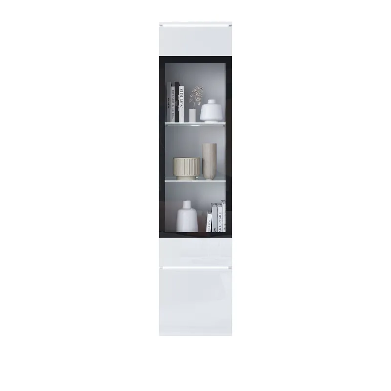 vitriinikaappi NO_BRAND Korkea vitriinikaappi VERA TYYPPI 002 + LED valkoinen, undefined