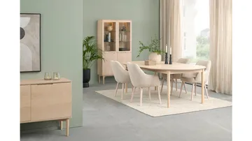 Vitriinikaappi Nordal - Valkaistu - Säilytys - Kaappi - Vitriini