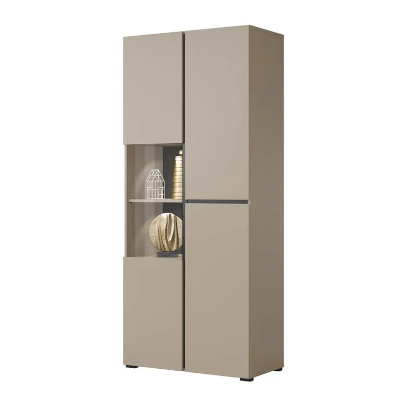 Vitriinikaappi Risti 3 ovea - Kongo - Musta - Säilytys - Kaappi - Vitriini