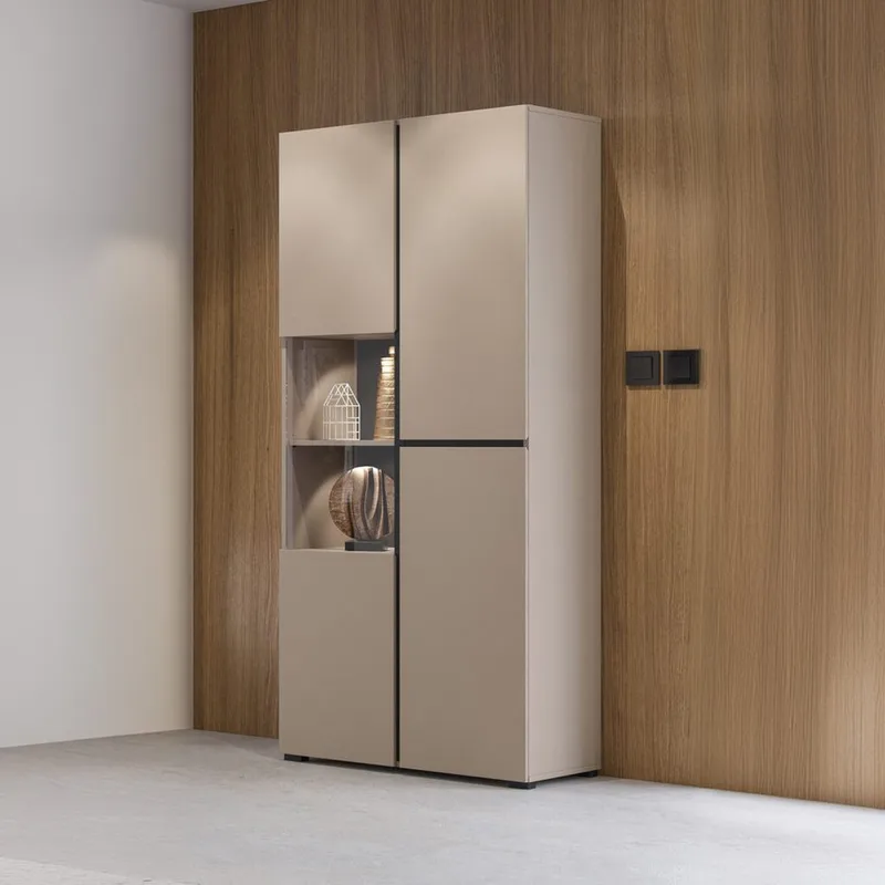 Vitriinikaappi Risti 3 ovea - Kongo - Musta - Säilytys - Kaappi - Vitriini