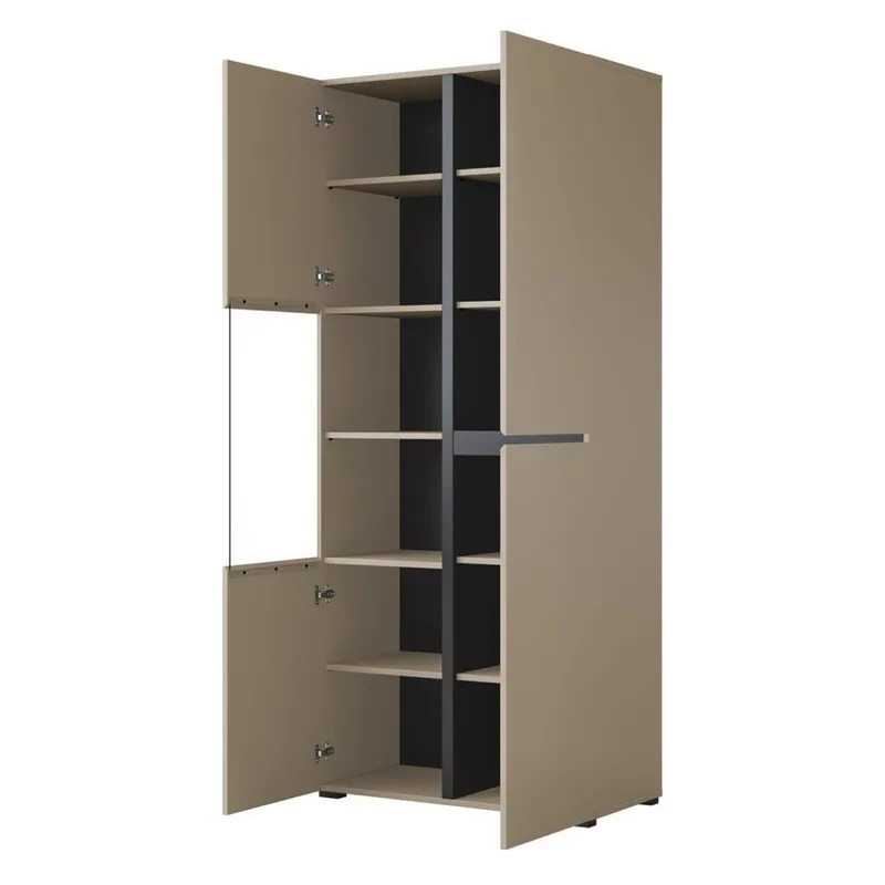 Vitriinikaappi Risti 3 ovea - Kongo - Musta - Säilytys - Kaappi - Vitriini