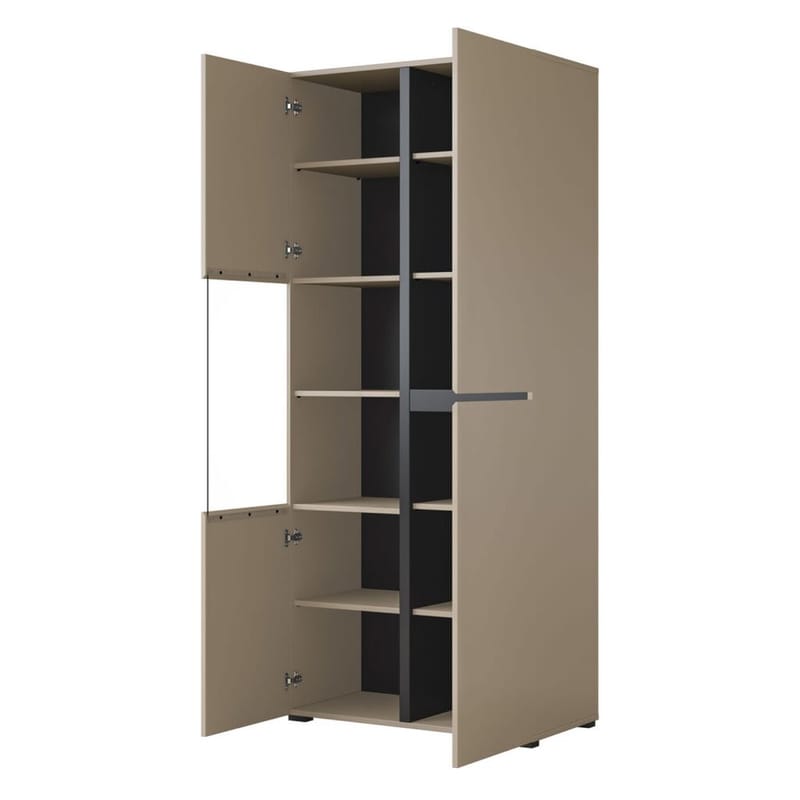 Vitriinikaappi Risti 3 ovea - Kongo - Musta - Säilytys - Kaappi - Vitriini