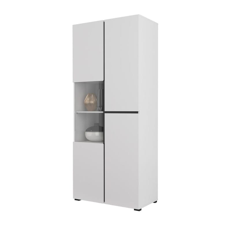 Vitriinikaappi Risti 3 ovea - Valkoinen - Musta - Säilytys - Kaappi - Vitriini