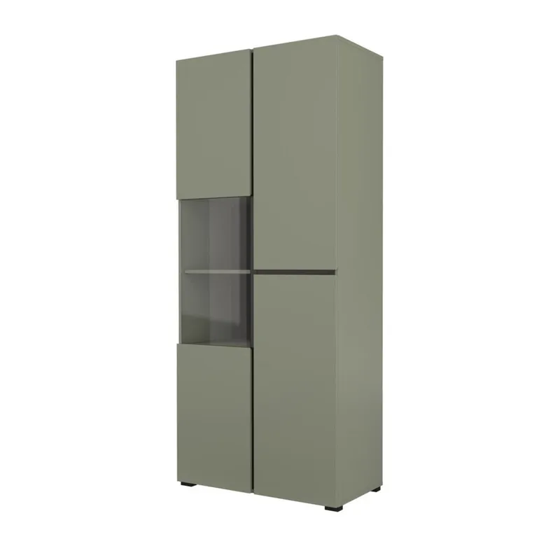 Vitriinikaappi Risti 3 ovea - Vihreä - Musta - Säilytys - Kaappi - Vitriini