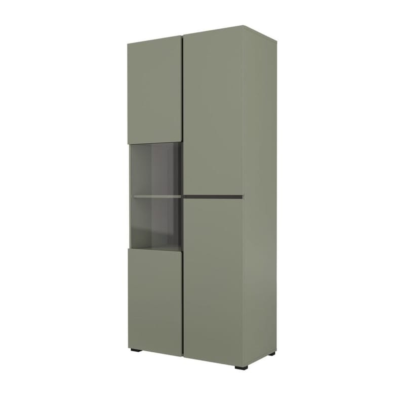 Vitriinikaappi Risti 3 ovea, Vihreä - Musta