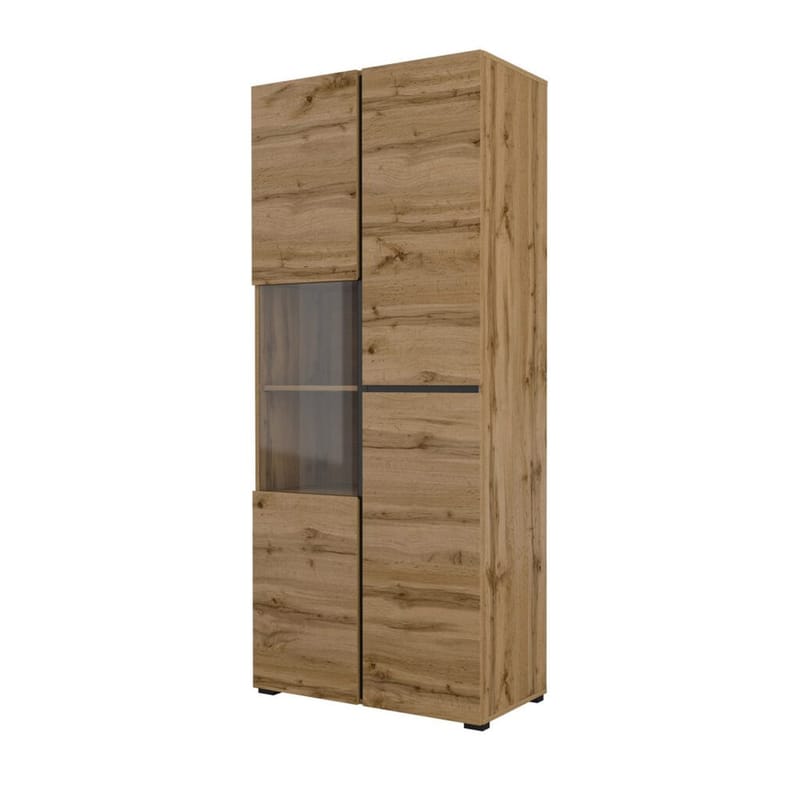 Vitriinikaappi Risti 3 ovea - Wotan Tammik - Musta - Säilytys - Kaappi - Vitriini