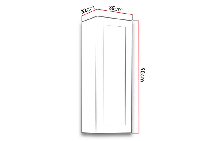 Vitriinikaappi Veria 32x35 cm Valkoinen LED - Luonnonväri/Musta - Vitriini