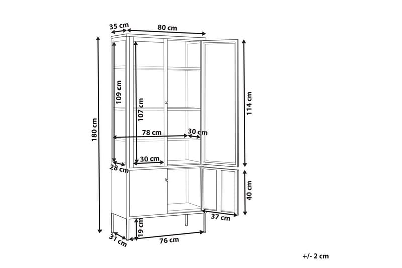 Vitrinikaappi Oxted - Säilytys - Kaappi - Vitriini