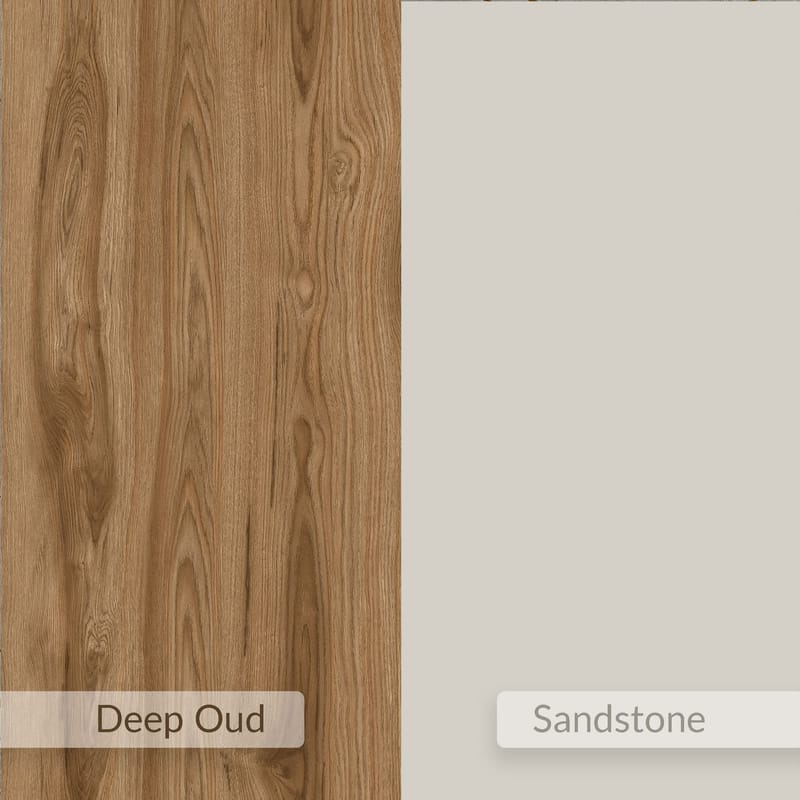 Volena Yöpöytä 45 cm - hiekkakivi ja oud - Säilytys - Kaappi - Säilytyskaappi