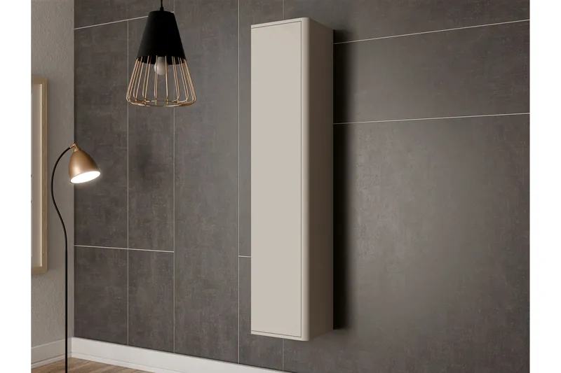 Zalricus Vitriinikaappi 36x164 cm - Beige - Säilytys - Kaappi - Vitriini