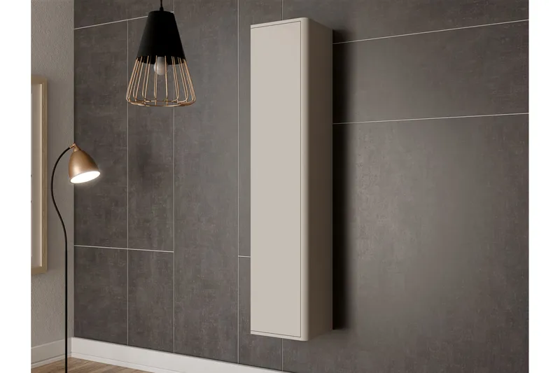 Zalricus Vitriinikaappi 36x164 cm - Beige - Säilytys - Kaappi - Vitriini