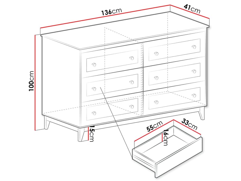 Zeylor Senkki 136 cm - Säilytys - Kaappi - Säilytyskaappi