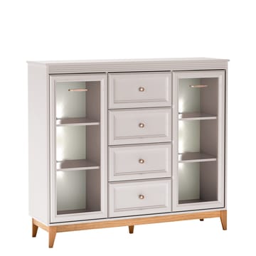 Zeylor Vitriinikaappi 142 cm Valaistuksella - Säilytys - Kaappi - Vitriini