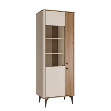 Zeyrin Vitriinikaappi 74x190 cm - Ruskea|beige|musta - Säilytys - Kaappi - Vitriini