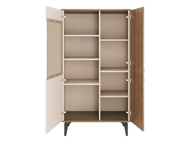 Zeyrin Vitriinikaappi 89x156 cm - Ruskea|beige|musta - Säilytys - Kaappi - Vitriini