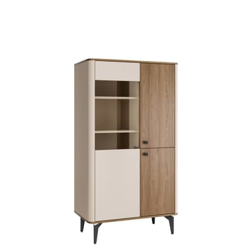 Zeyrin Vitriinikaappi 89x156 cm - Ruskea|beige|musta - Säilytys - Kaappi - Vitriini