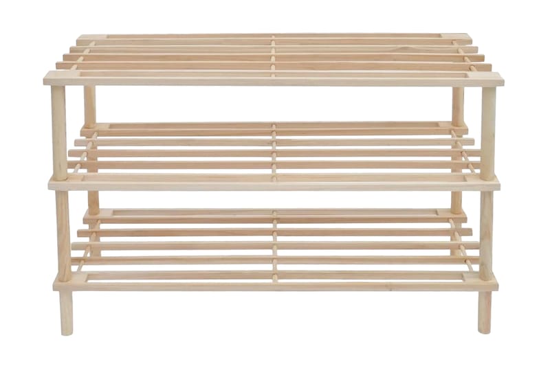 3-kerroksinen kenkäteline 2 kpl täysi kuusi - Beige - Säilytys - Kenkäsäilytys