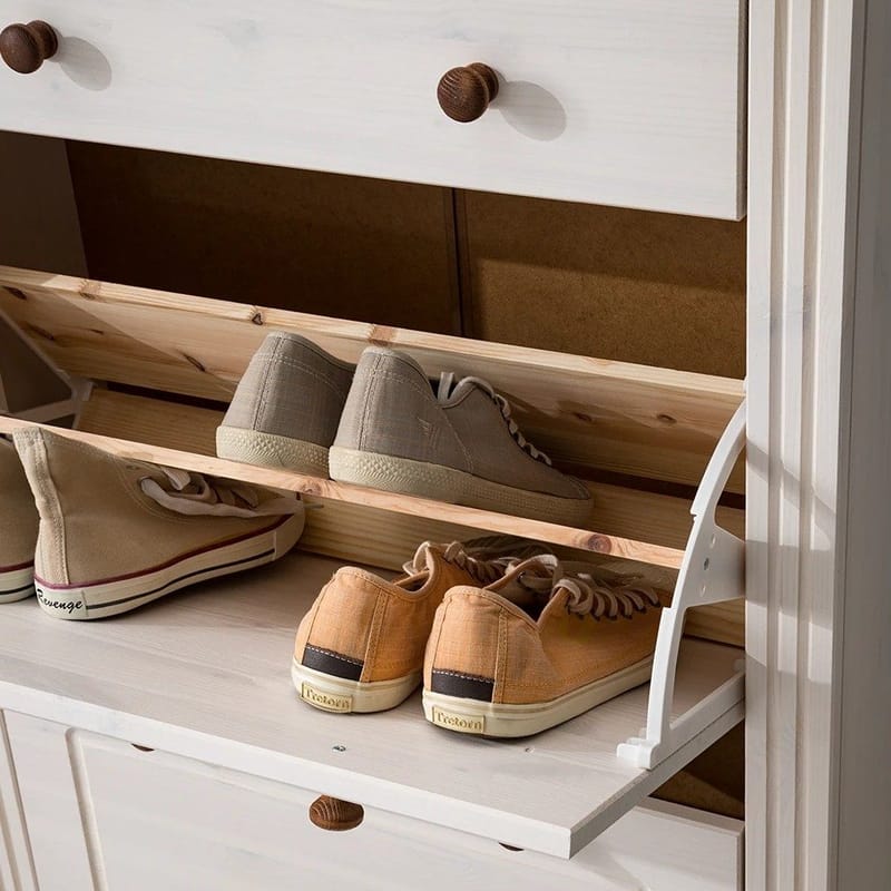 Anita kenkäteline 80x105 cm - Valkoinen/Hunaja - Säilytys - Kenkäsäilytys