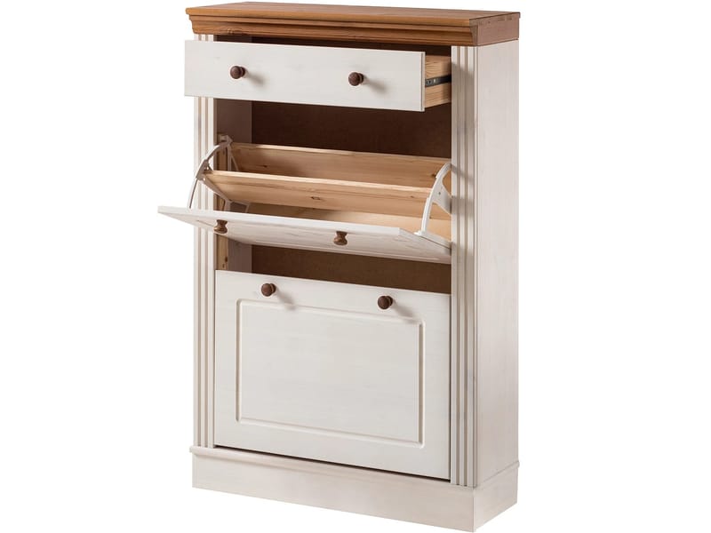 Anita kenkäteline 80x105 cm - Valkoinen/Hunaja - Säilytys - Kenkäsäilytys