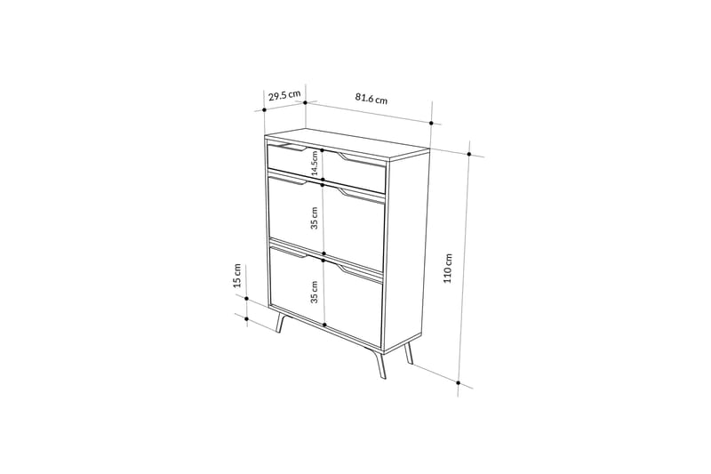 Astat Kenkäkaappi 81,6 cm - Ruskea - Säilytys - Kenkäsäilytys