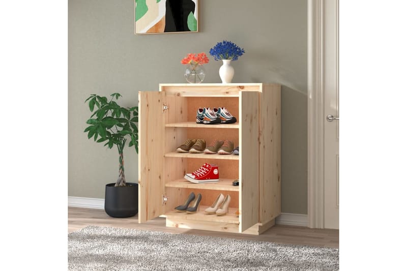 beBasic Kenkäkaappi 60x35x80 cm täysi mänty - Ruskea - Säilytys - Kenkäsäilytys