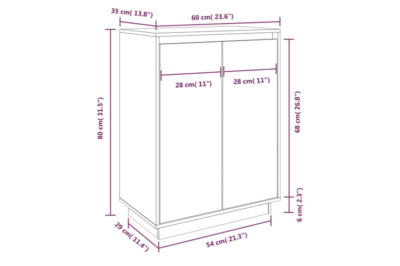 beBasic Kenkäkaappi 60x35x80 cm täysi mänty - Ruskea - Säilytys - Kenkäsäilytys