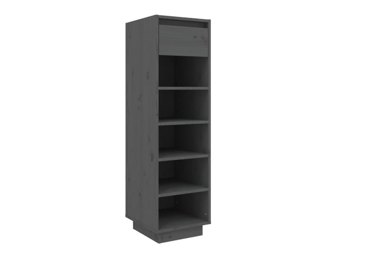 beBasic Kenkäkaappi harmaa 34x30x105 cm täysi mänty - Harmaa - Säilytys - Kenkäsäilytys
