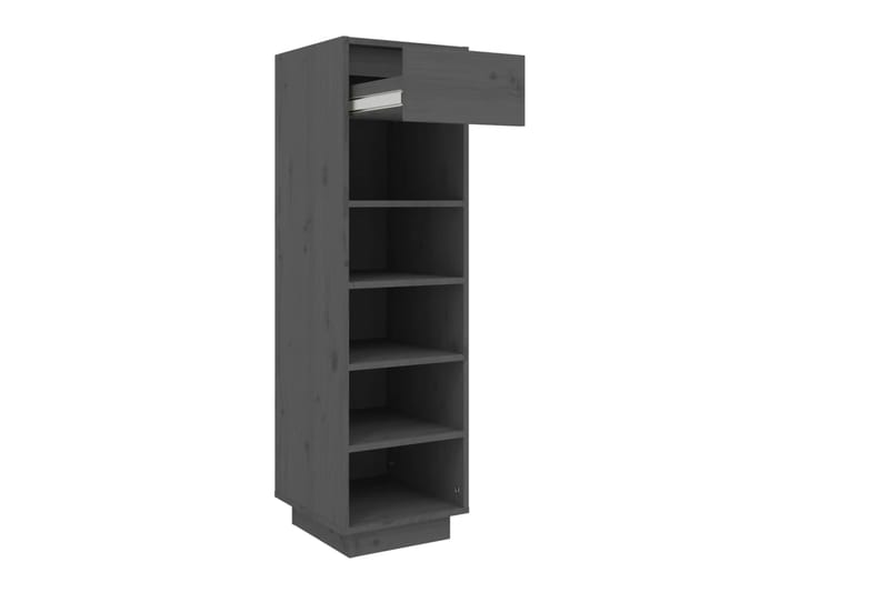 beBasic Kenkäkaappi harmaa 34x30x105 cm täysi mänty - Harmaa - Säilytys - Kenkäsäilytys