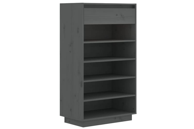 beBasic Kenkäkaappi harmaa 60x34x105 cm täysi mänty - Harmaa - Säilytys - Kenkäsäilytys