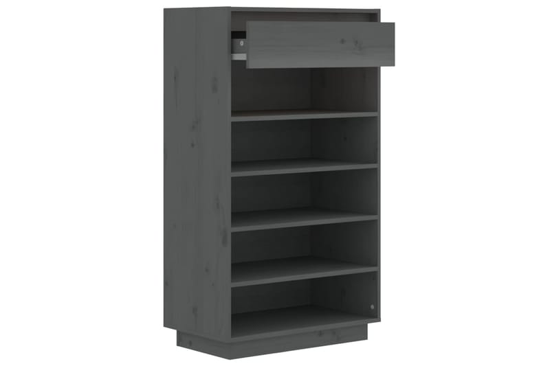 beBasic Kenkäkaappi harmaa 60x34x105 cm täysi mänty - Harmaa - Säilytys - Kenkäsäilytys