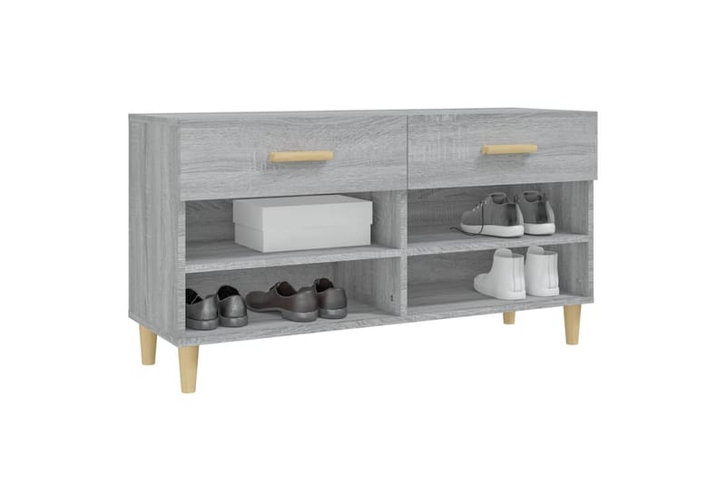 beBasic Kenkäkaappi harmaa Sonoma 102x35x55 cm tekninen puu - Harmaa - Säilytys - Kenkäsäilytys