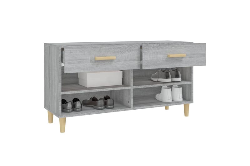 beBasic Kenkäkaappi harmaa Sonoma 102x35x55 cm tekninen puu - Harmaa - Säilytys - Kenkäsäilytys