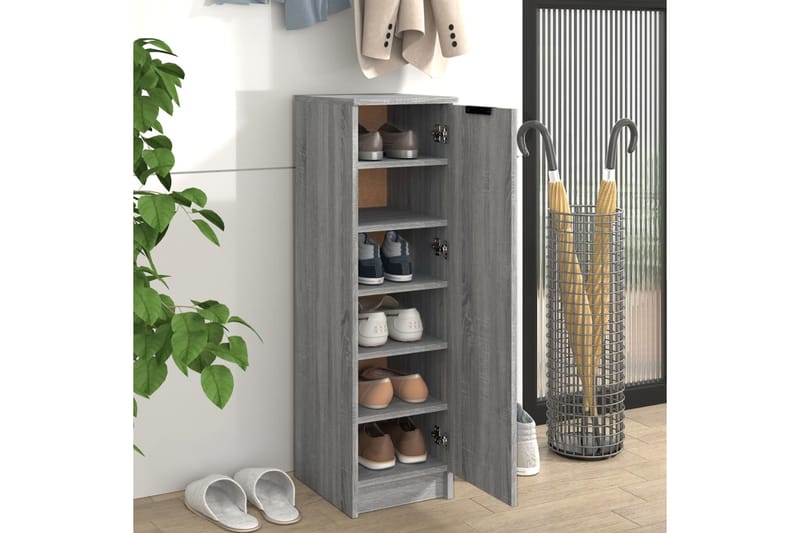 beBasic Kenkäkaappi harmaa Sonoma 30x35x100 cm tekninen puu - Harmaa - Säilytys - Kenkäsäilytys
