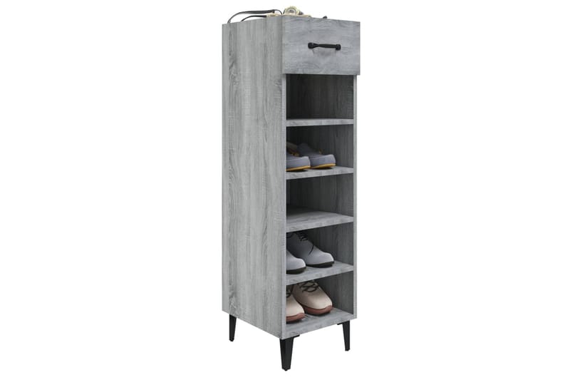 beBasic Kenkäkaappi harmaa Sonoma 30x35x105 cm tekninen puu - Harmaa - Säilytys - Kenkäsäilytys