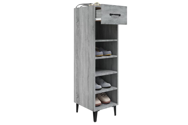 beBasic Kenkäkaappi harmaa Sonoma 30x35x105 cm tekninen puu - Harmaa - Säilytys - Kenkäsäilytys