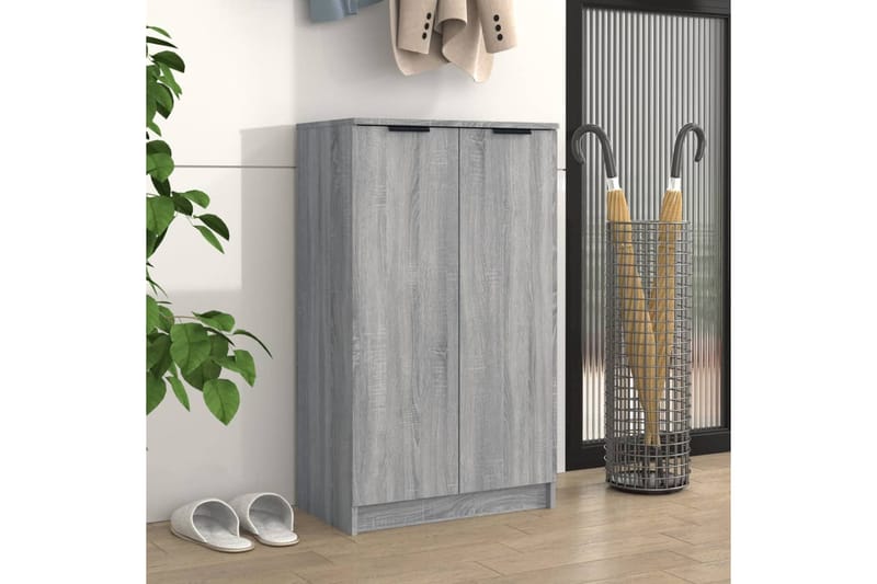 beBasic Kenkäkaappi harmaa Sonoma 59x35x100 cm tekninen puu - Harmaa - Säilytys - Kenkäsäilytys