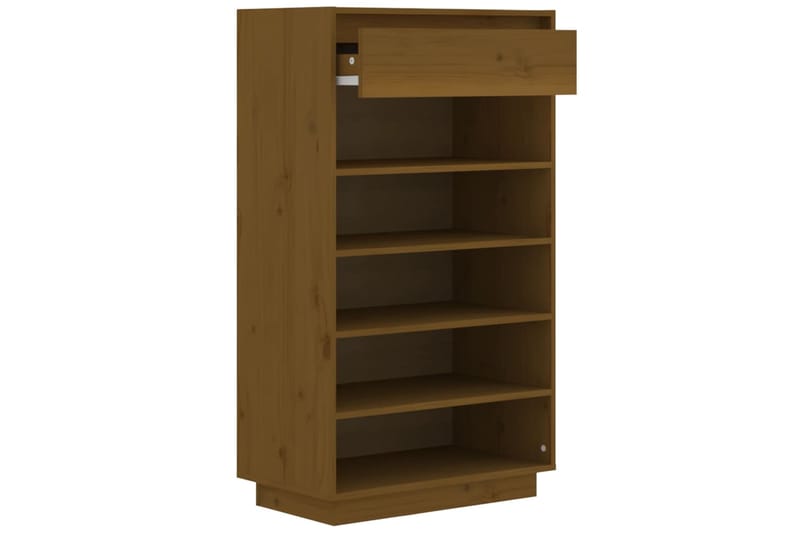 beBasic Kenkäkaappi hunajanruskea 60x34x105 cm täysi mänty - Ruskea - Säilytys - Kenkäsäilytys