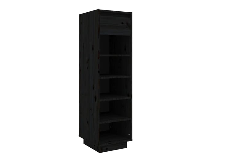 beBasic Kenkäkaappi musta 34x30x105 cm täysi mänty - Musta - Säilytys - Kenkäsäilytys
