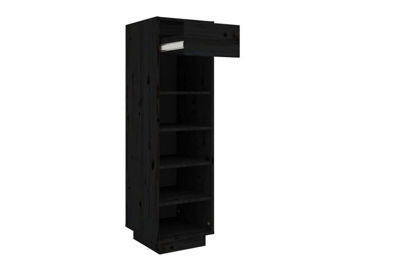 beBasic Kenkäkaappi musta 34x30x105 cm täysi mänty - Musta - Säilytys - Kenkäsäilytys