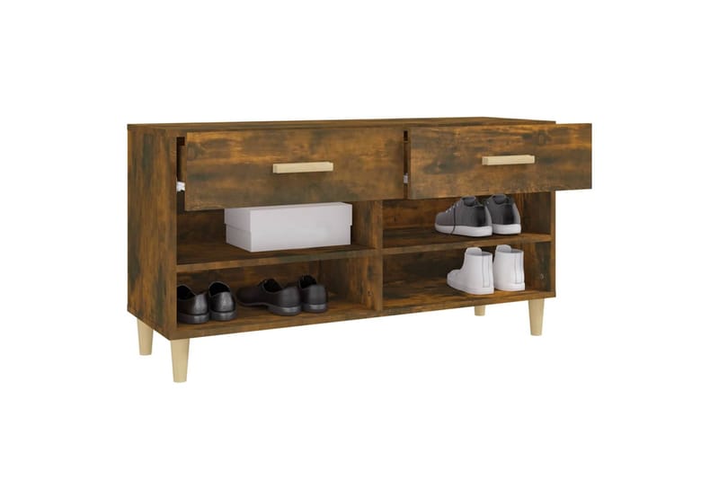 beBasic Kenkäkaappi savutammi 102x35x55 cm tekninen puu - Ruskea - Säilytys - Kenkäsäilytys
