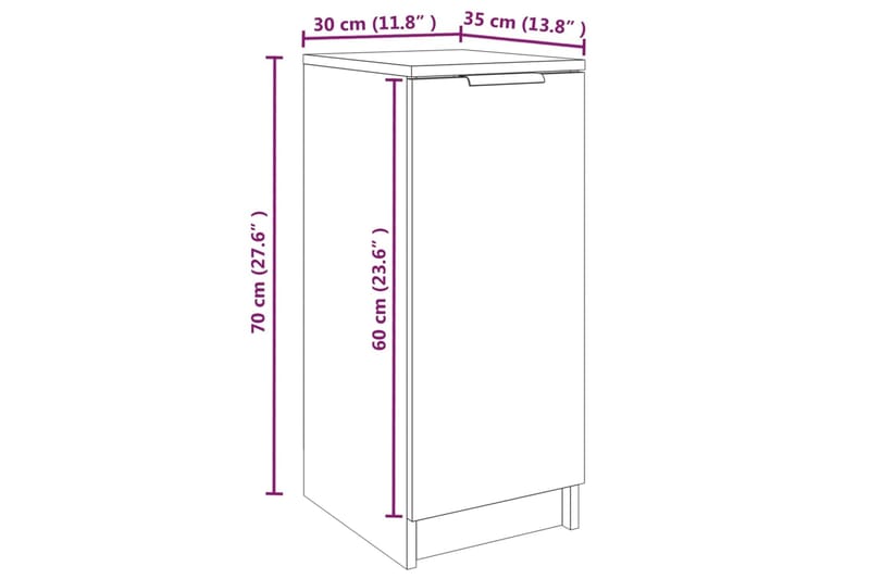 beBasic Kenkäkaappi savutammi 30x35x70 cm tekninen puu - Ruskea - Kenkäsäilytys - Eteisen säilytys - Kenkäteline & kenkähylly