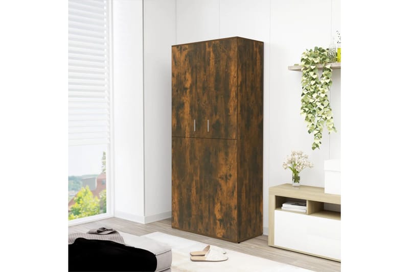 beBasic Kenkäkaappi savutammi 80x39x178 cm tekninen puu - Ruskea - Säilytys - Kenkäsäilytys